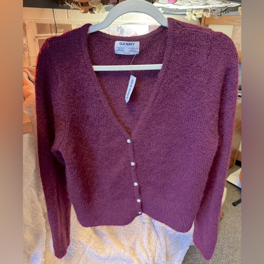NWT Old Navy Cozy Burgundy Cardigan